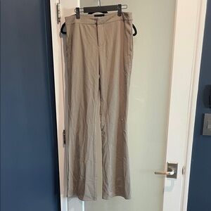 PrettyLittleThing Women's Beige Striped Low Rise Pants